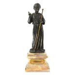 Placide Poussielgue Rusand, white metal statue of religious figure, tests as silver, signed twice