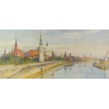 Tristram James Ellis, British 1844-1922, 'Moscow' view along the Moskva river taking in the Kremlin,