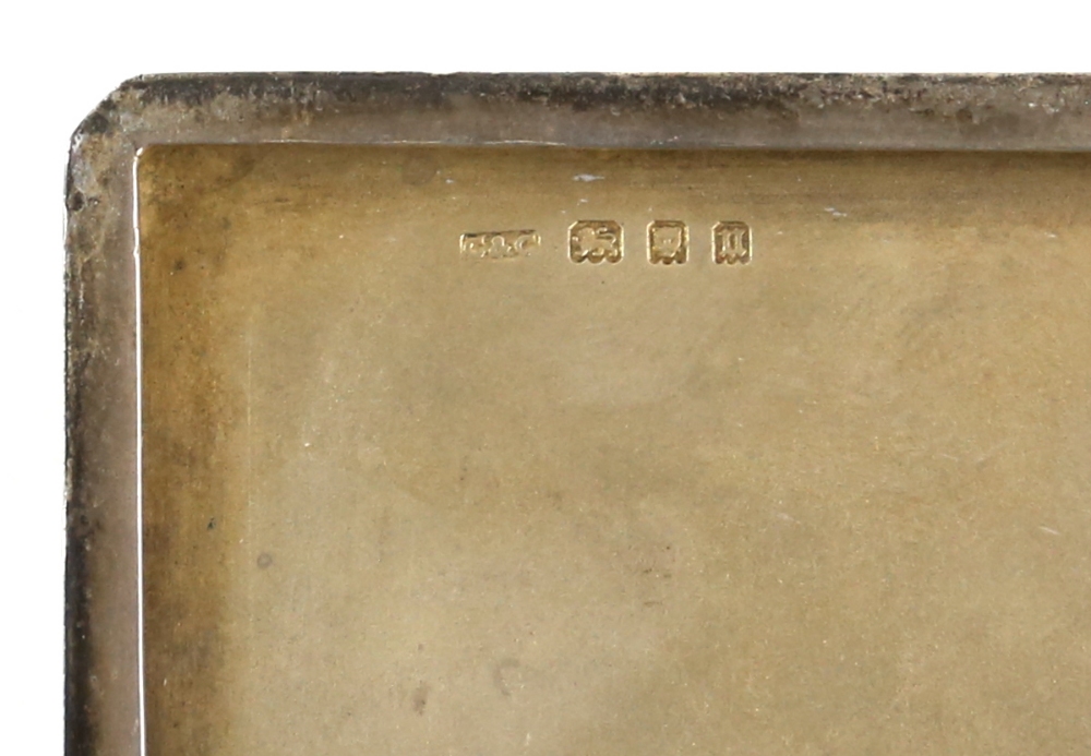 Modern silver ashtray, square with capped corners and engine-turned decoration to borders, by Lanson - Image 13 of 14