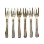 Danish sterling silver set of six cake forks, by Cohr, 13.5 cm long, 126 gr. (6)