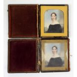 Thomas Hargreaves (1775-1846) two portraits on ivory of the same sitter, young lady with ringlets,