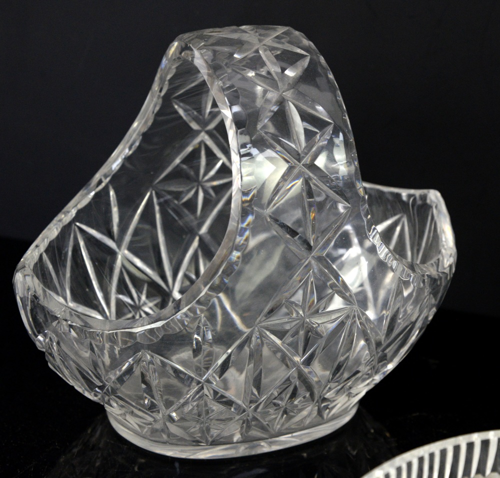 Waterford crystal basket, h18cm, fruit bowl, 23cm diameter, and another Waterford bowl, 20cm - Image 2 of 3