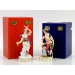 Royal Crown Derby porcelain figurines of the elements; 'Water', 'Air' and 'Earth', h17.5cm, all
