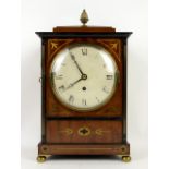 Early 19th century mahogany bracket clock, with single train fusee movement, convex dial with
