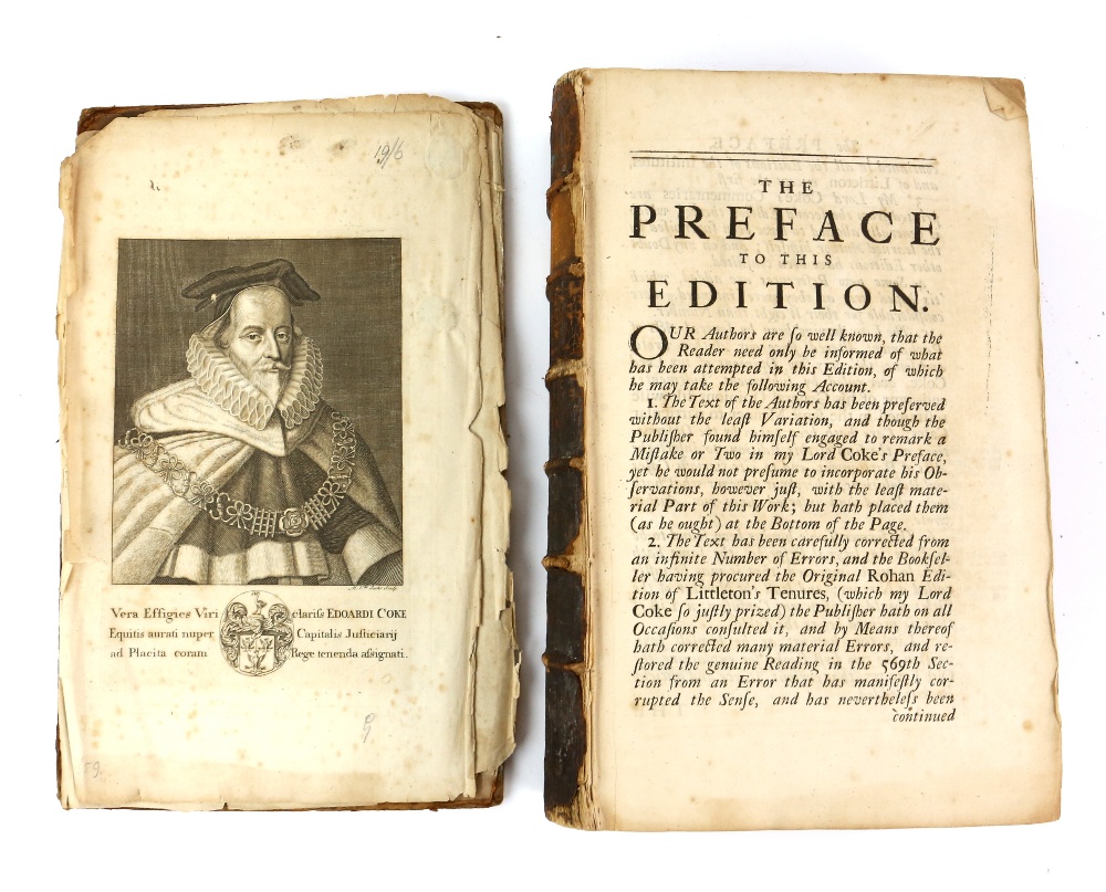 Coke E., The First Part of the Institutes of the Laws of England 1738. Twelfth Edition. Printed by - Image 14 of 18