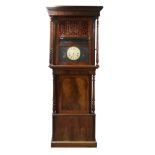 Late 19th century mahogany German Black Forest organ clock, circa 1860-1880, plays 8 tunes on a 44