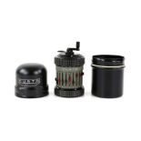 Curta type II calculator in fitted case, No. 525137, 13cm high,