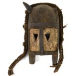 Ijo Hippo African tribal dance mask, Kalahari People, Nigeria, carved wood, traces of pigment,