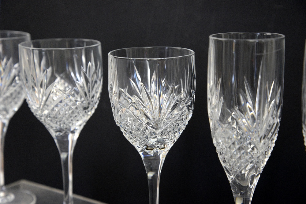 Set of crystal cut glasses to include 12 red wine, 11 white wine and 11 champagne flutes - Image 3 of 3