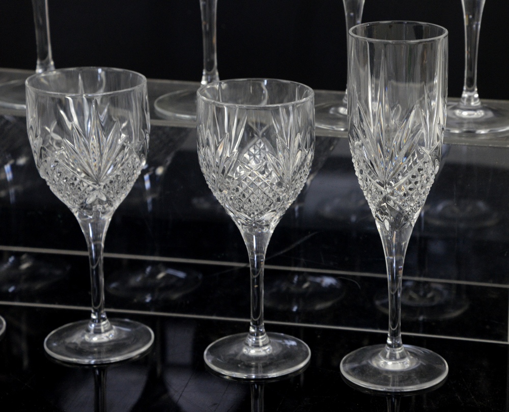 Set of crystal cut glasses to include 12 red wine, 11 white wine and 11 champagne flutes - Image 2 of 3