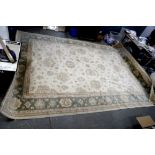 Ziegler design cream ground carpet, Afghanistan, wool/cotton, with floral motifs on a cream ground