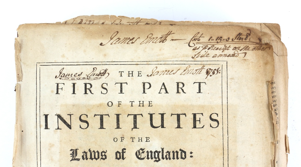 Coke E., The First Part of the Institutes of the Laws of England 1738. Twelfth Edition. Printed by - Image 13 of 18