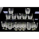 Large suite of Waterford glass to include: water glasses, tumblers, wine glasses, cordial glasses,