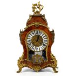 20th century Italian burr walnut and gilt metal mounted bracket clock, the dial with enamel hour