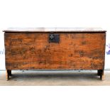 18th century and later oak coffer, 108cm wide x 36cm high x 37 cm deep