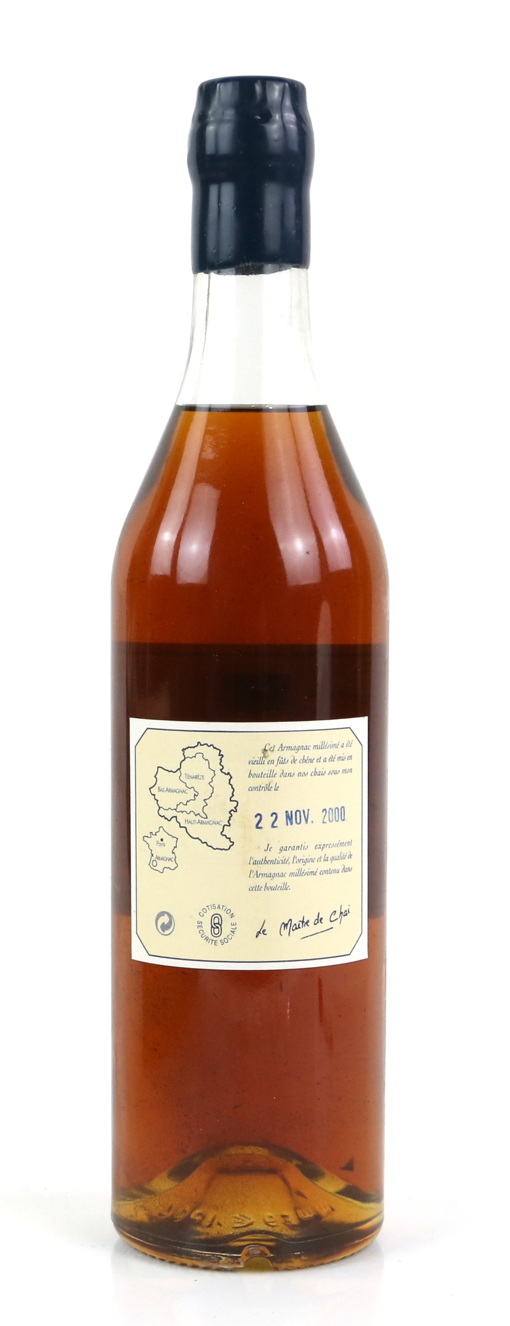 One bottle of Bas Armagnac Baron de Sigognac 1951 in wooden presentation case, 70cl, 40% vol - Image 3 of 3
