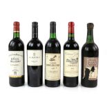 Five bottles of red wine to include one bottle of Nadau Château Gillet Bordeaux Rouge 2016, 75cl,