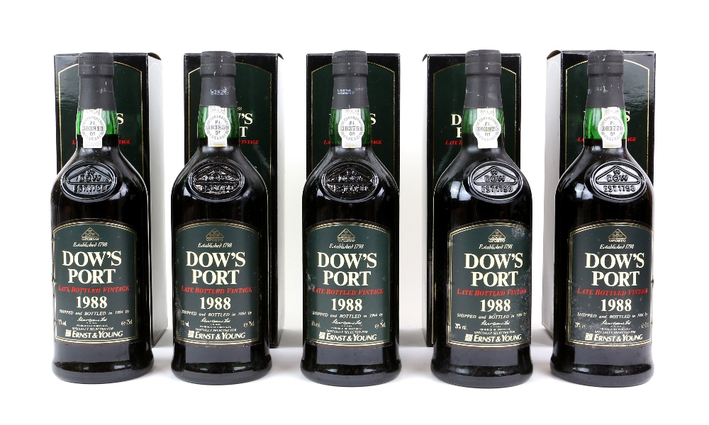 Five bottles of Dow's Port Late Bottled Vintage, 1988 vintage, bottled in 1994. Produced and - Image 5 of 5