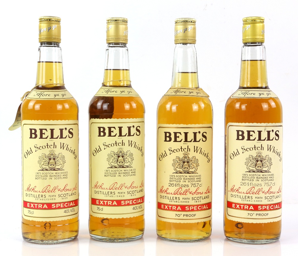 Eight bottles of Bell’s Extra Special Late, 1970s Blended Scotch Whisky, 26 2/3 ounces (8)