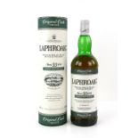 One bottle of Laphroaig Single Islay Malt Scotch Whiskey, aged 10 years, 1 litre, in presentation