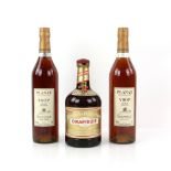 Three bottles to include two bottles of Planat VSOP Cognac Reserve (70cl, 40% vol), and a bottle