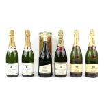 Six bottles of Champagne to include one bottle of Moet & Chandon Epernay Champagne, two bottles of
