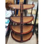 PAIR OF REPRODUCTION MAHOGANY CORNER WHAT NOT STANDS