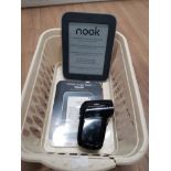 NOOK SIMPLE TOUCH GLOW LIGHT ELECTRONIC BOOK TOGETHER WITH SANYO DIGITAL MOVIE CAMERA