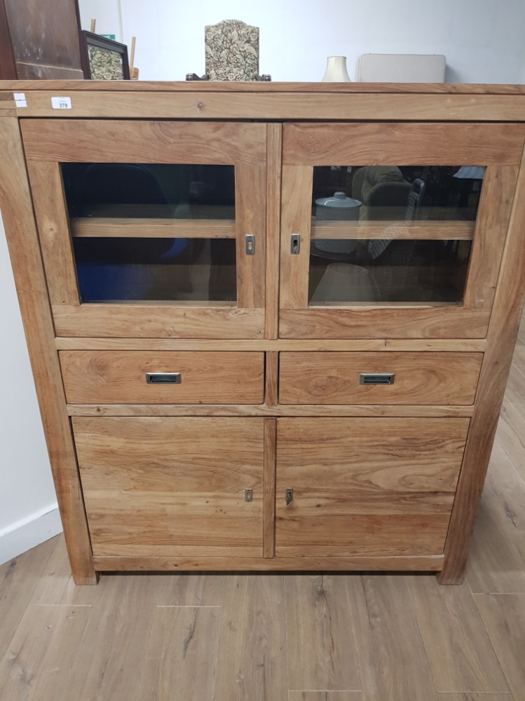 LARGE MANGO WOOD ENTERTAINMENT UNIT