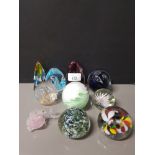 10 ASSORTED PAPERWEIGHTS