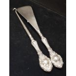 SILVER HANDLED BUTTON HOOK AND SHOE HORN