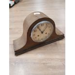 OAK ADMIRALS HAT MANTLE CLOCK WITH KEY AND PENDULUM