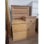 3 ITEMS INC MODERN 5 DRAWER CHEST 2 DRAWER CHEST AND SINGLE DRAWER OVER CUPBOARD UNIT