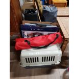 A PET CARRIER CAMPING CHAIR TRAVELLING COTS ETC