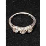 SILVER AND 3 STONE CZ RING SIZE S GROSS WEIGHT 3.1G