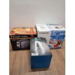BOXED RUSSEL HOBBS TOASTER KENWOOD FOOD MIXER AND A KETTLE