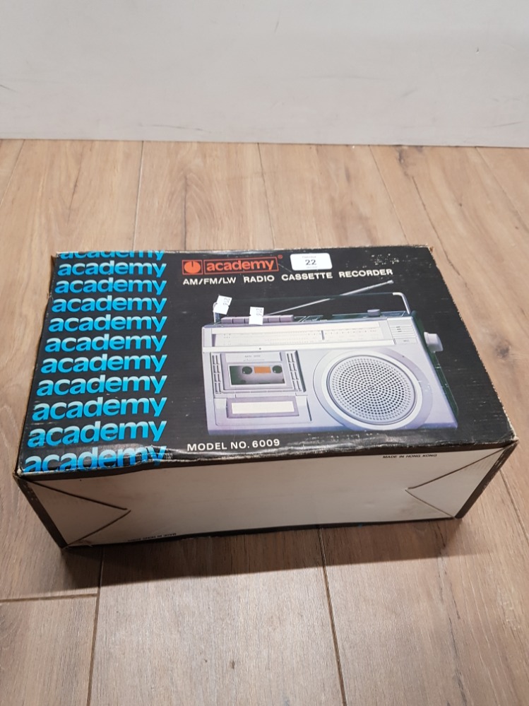 RETRO ACADEMY RADIO CASSETTE RECORDER MODEL NO 6009