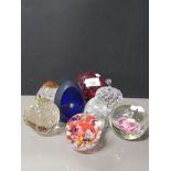 8 ASSORTED PAPERWEIGHTS