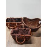 3 ASSORTED WICKER BASKETS