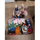 A BOX OF ASSORTED TOYS INC DURACELL BUNNIES ETC