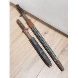 WW1 WILKINSON BRITISH PATTERN 1907 SWORD BAYONET WITH LEATHER SCABBARD TOGETHER WITH WW1 DAGGER