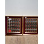 2 FRAMED LAWRENCE HARRISON RED BOY STAMPS CONTAINING 60 STAMPS IN TOTAL