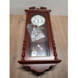 MODERN MAHOGANY EFFECT WALL CLOCK BY RAPPORT