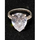 NICE SILVER AND CZ RING SIZE N GROSS WEIGHT 6G