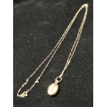 9CT GOLD COFFEE BEAN PENDANT AND CHAIN 0.7G