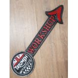 CAST METAL TRIUMPH MOTORCYCLES WORKSHOP ADVERTISING SIGN