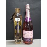 A BOTTLE OF ST GERMAIN ELDERFLOWER LIQUEUR TOGETHER WITH A BOTTLE OF ROSE BRUT CHAMPAGNE