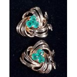 9CT GOLD EMERALD EARRINGS 3.5G