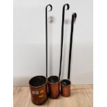 3 VINTAGE COPPER CIDER MEASURING JUGS