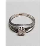 9CT WHITE GOLD DIAMOND SOLITAIRE RING SIZE M GROSS WEIGHT 2.7G